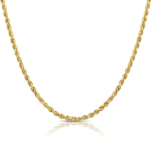 Classic 14K Gold Rope Chain Necklace