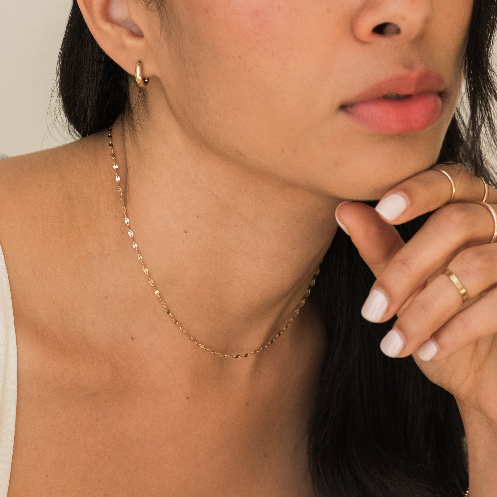 Thick Huggie Hoop Earrings - 14k Solid Gold