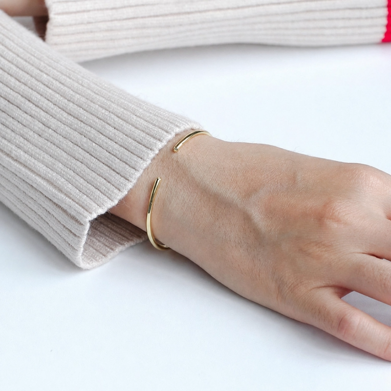 Classic 14K Gold Open Cuff Bracelet