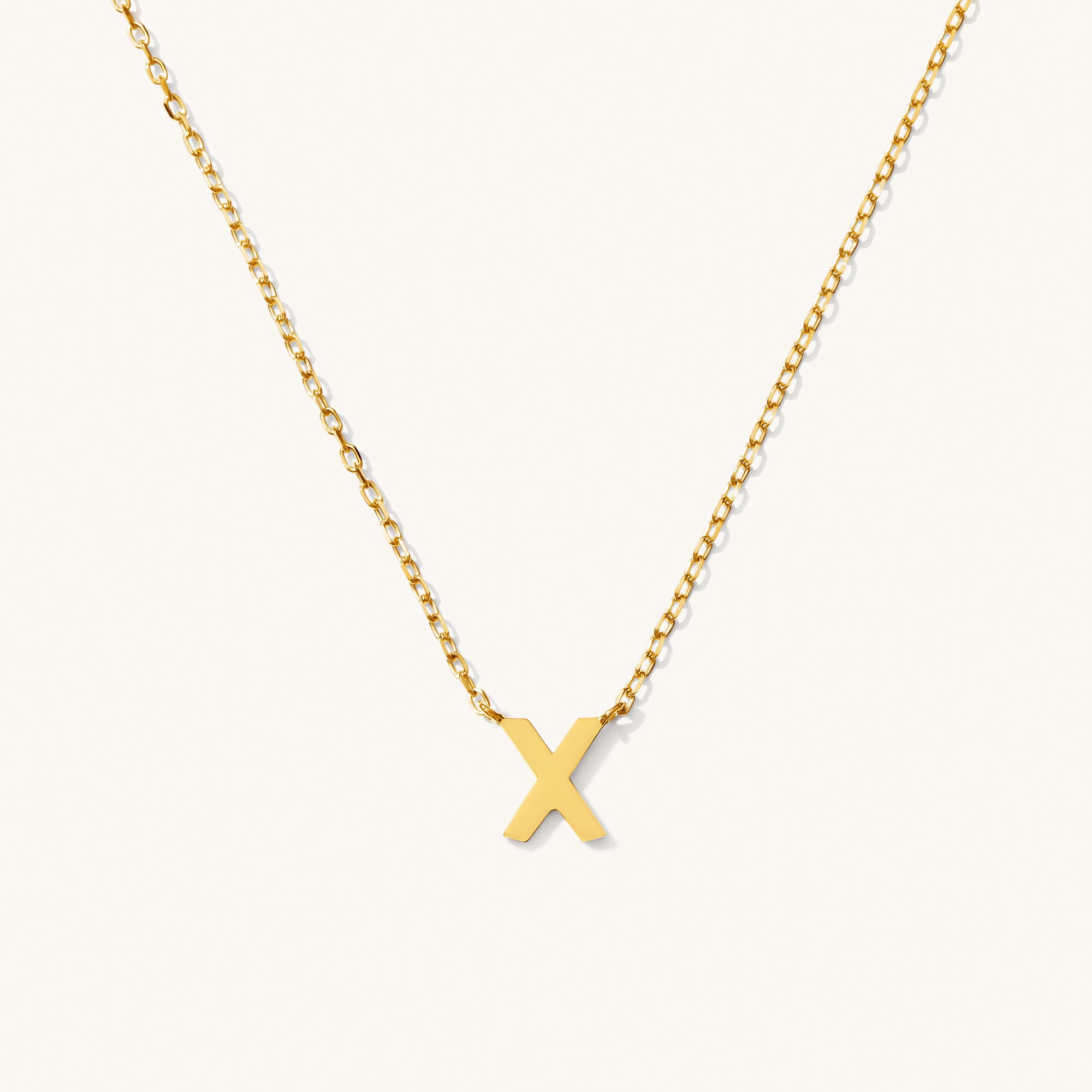 Tiny Initial Necklace - 14k Solid Gold