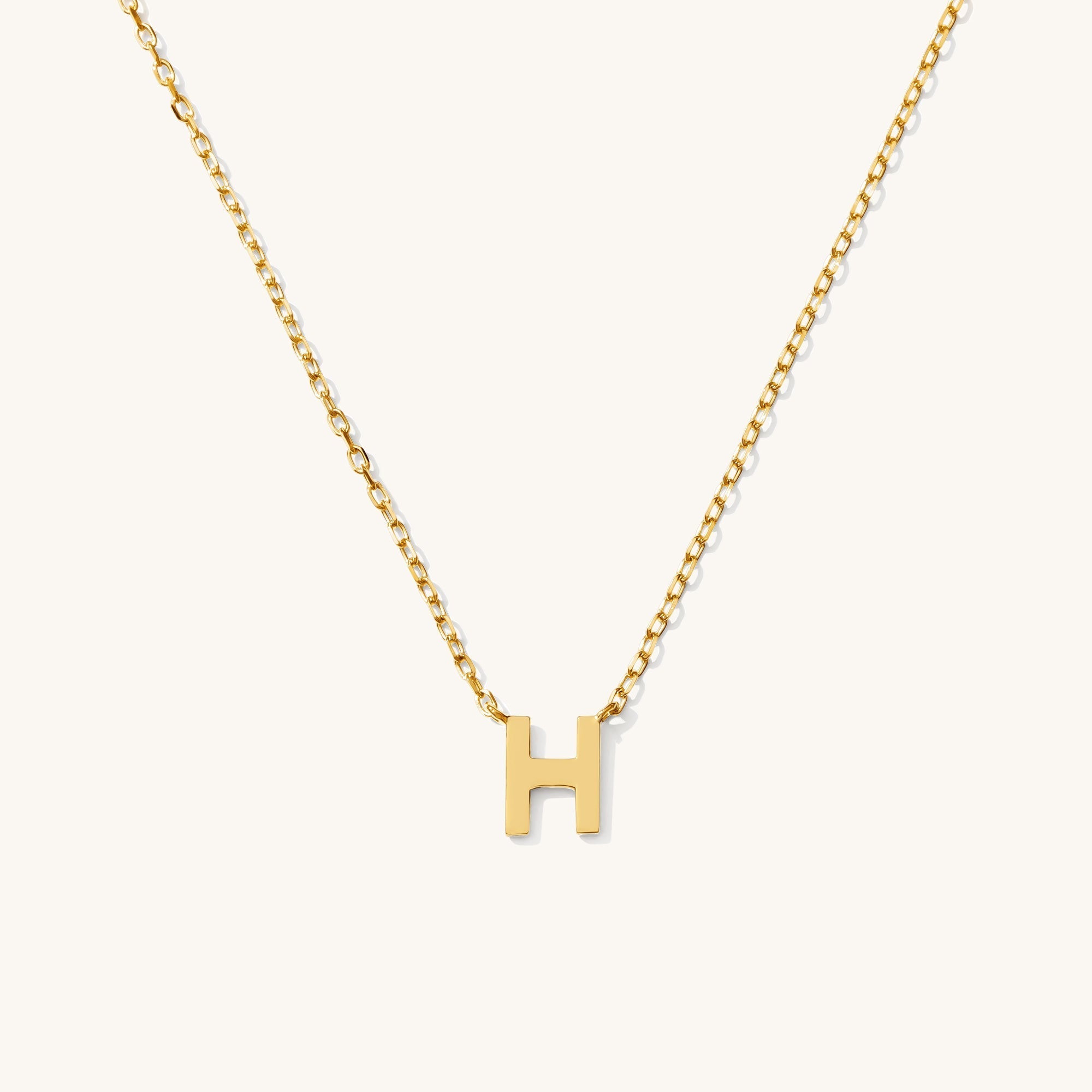 Tiny Initial Necklace - 14k Solid Gold