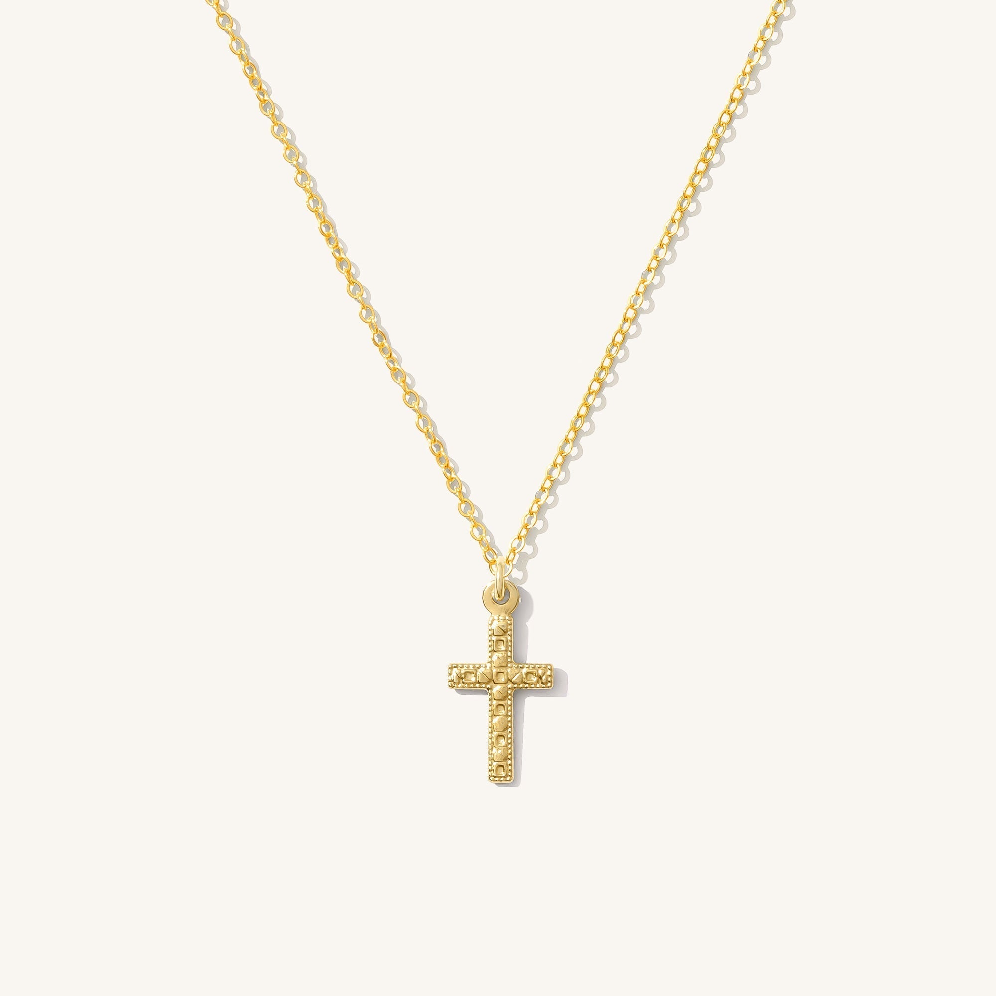 14K Gold Tiny Cross Necklace