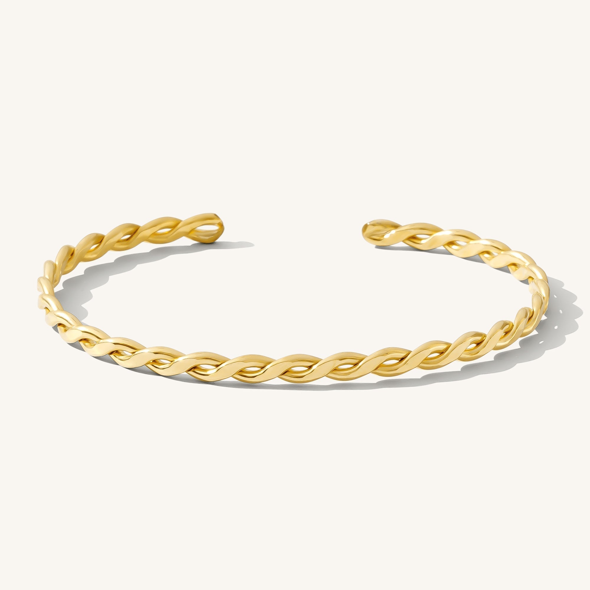 14K Gold Twisted Bangle