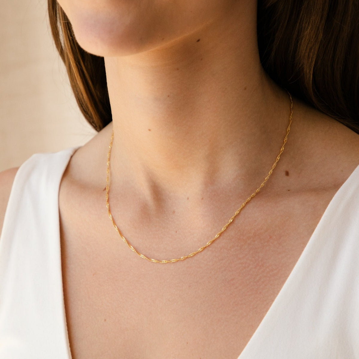 14K Gold Singapore Chain Necklace