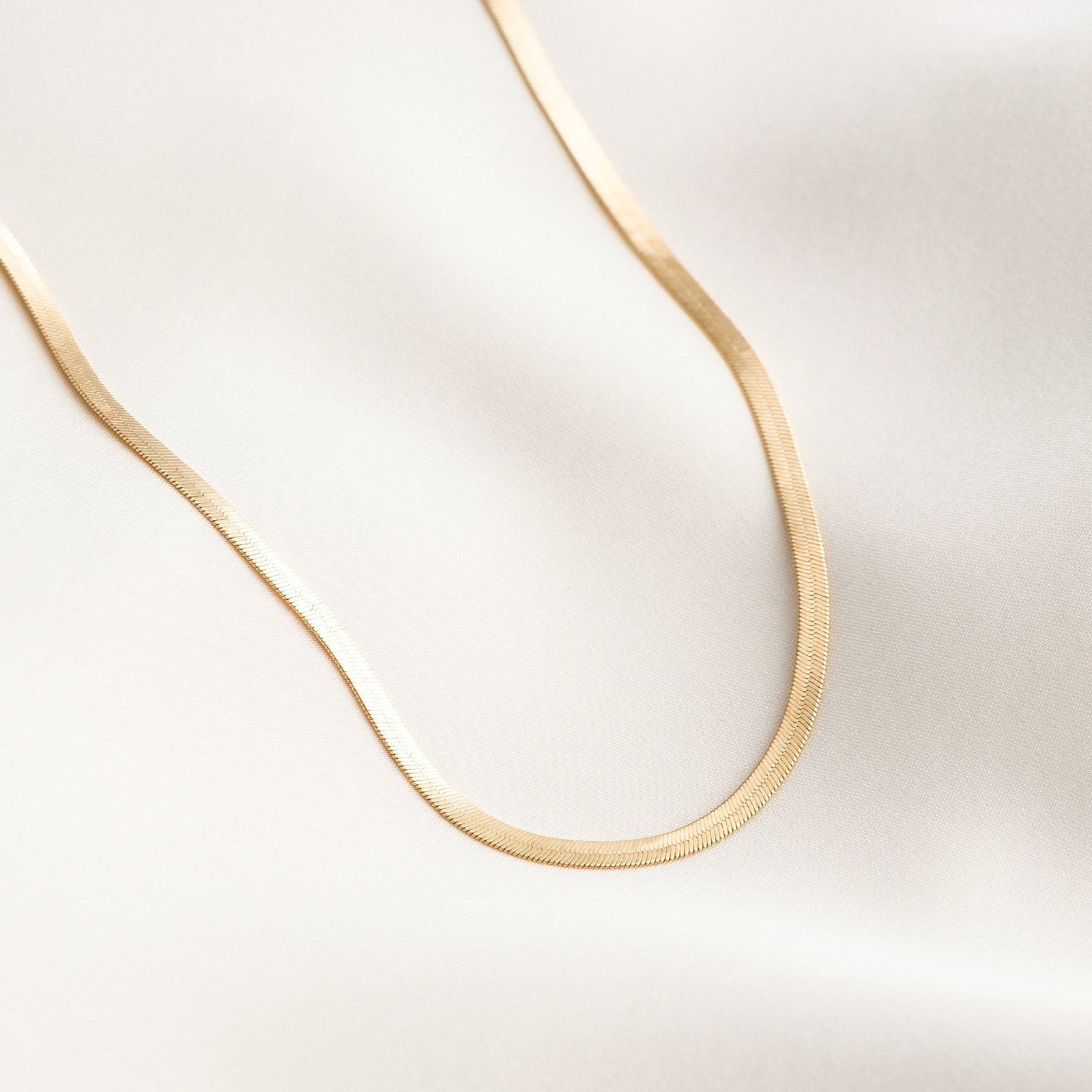 14K Gold Herringbone Necklace