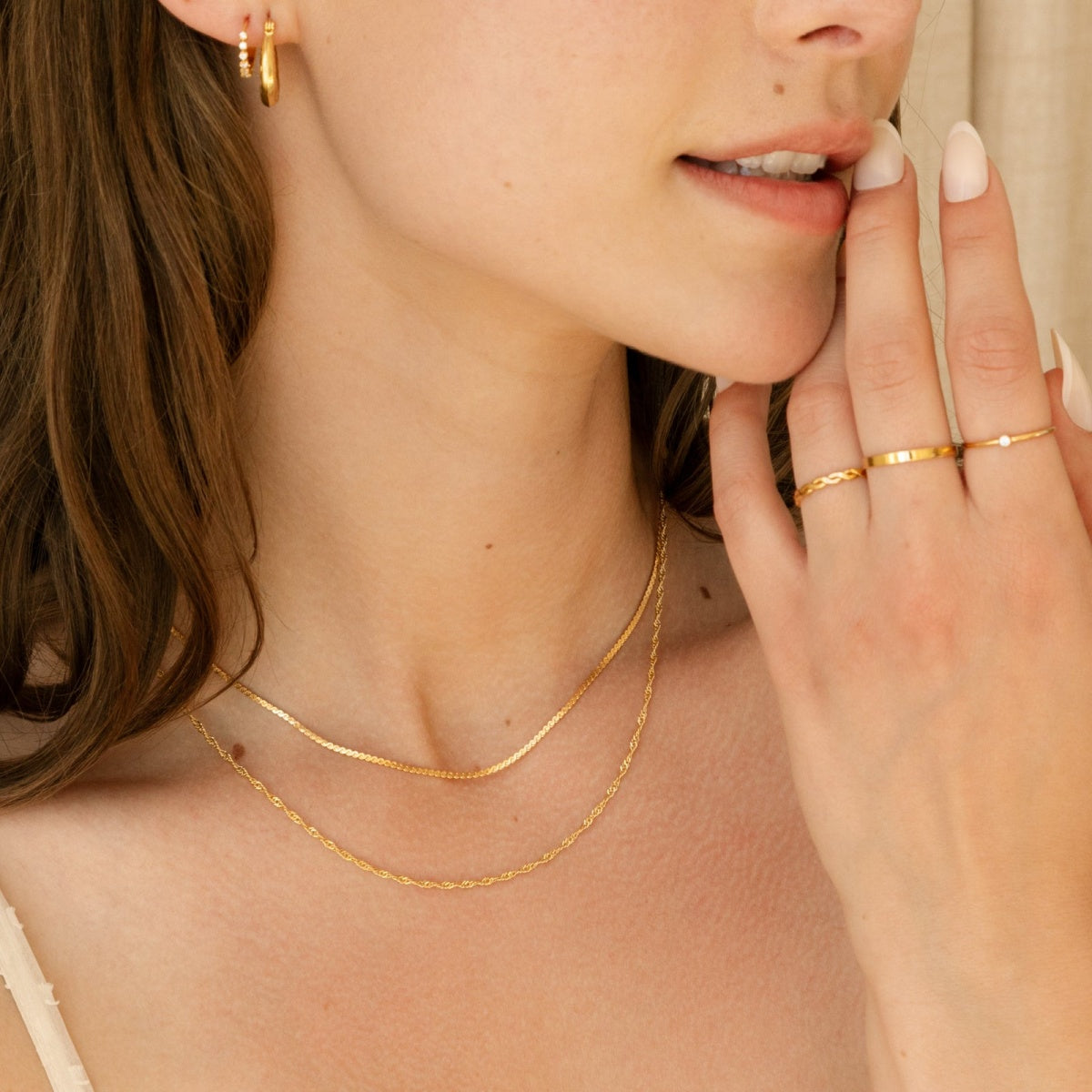 14K Gold Singapore Chain Necklace