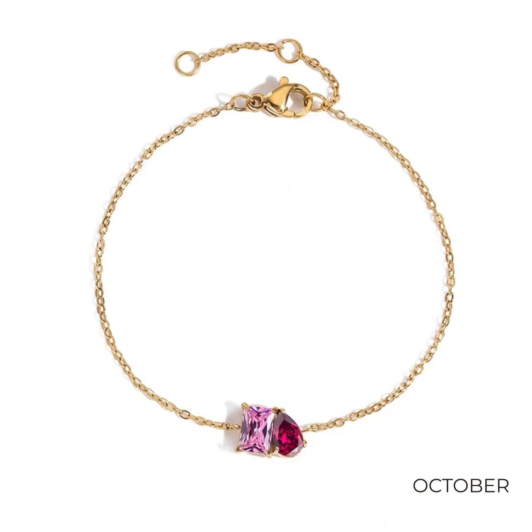 14K Gold Birthstone Bracelet