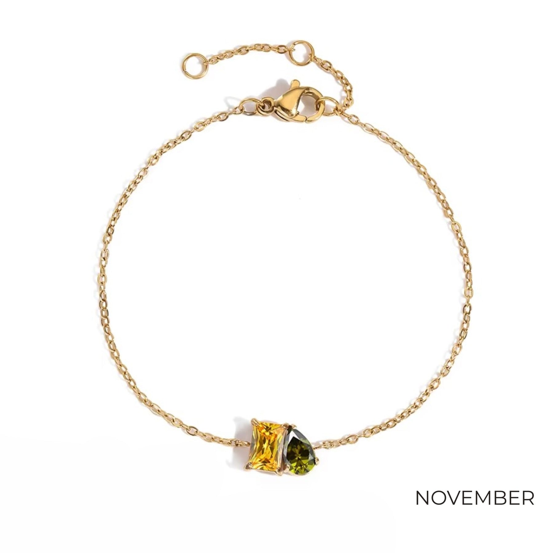 14K Gold Birthstone Bracelet