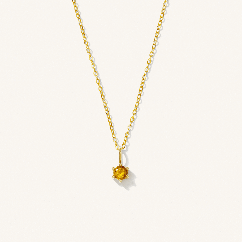 14k Birthstone Charm Necklace