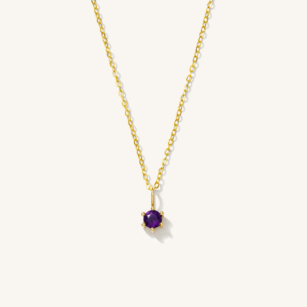 14k Birthstone Charm Necklace