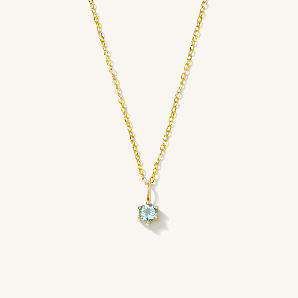 14k Birthstone Charm Necklace