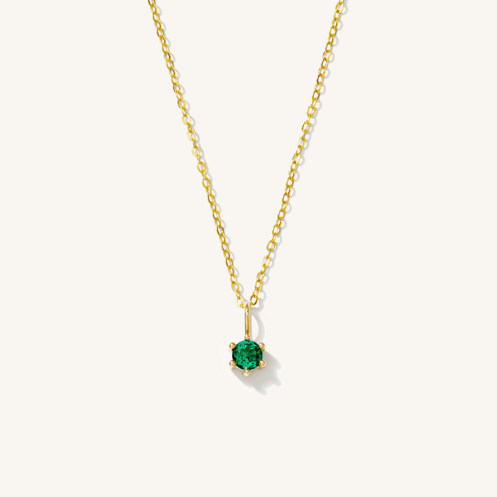 14k Birthstone Charm Necklace