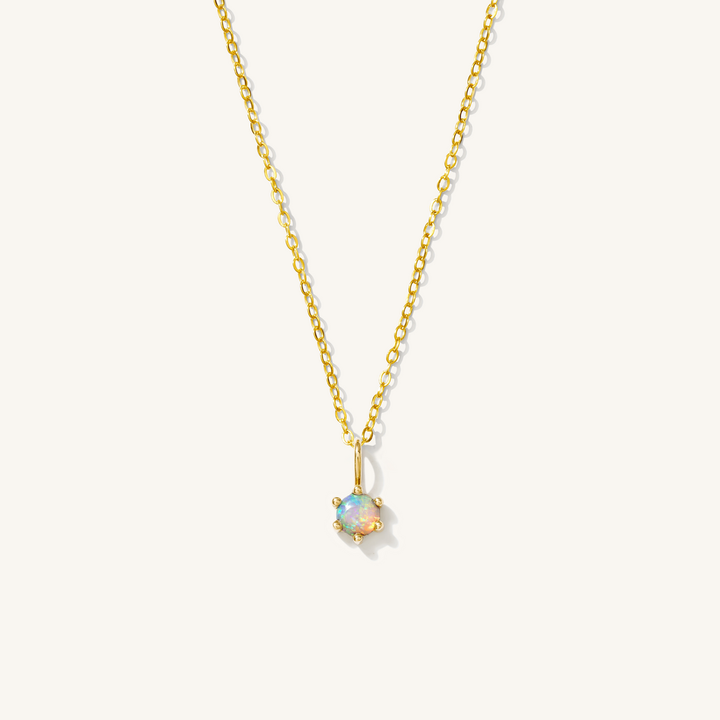 14k Birthstone Charm Necklace