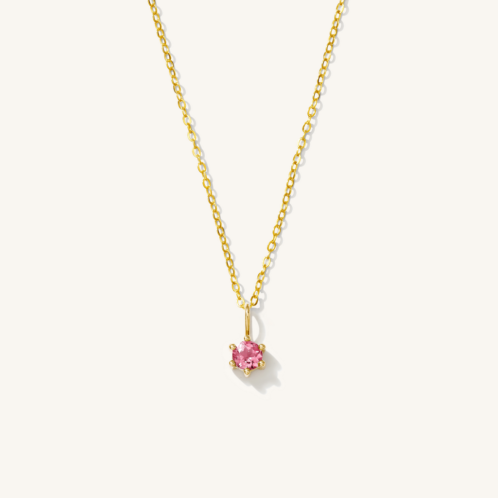 14k Birthstone Charm Necklace
