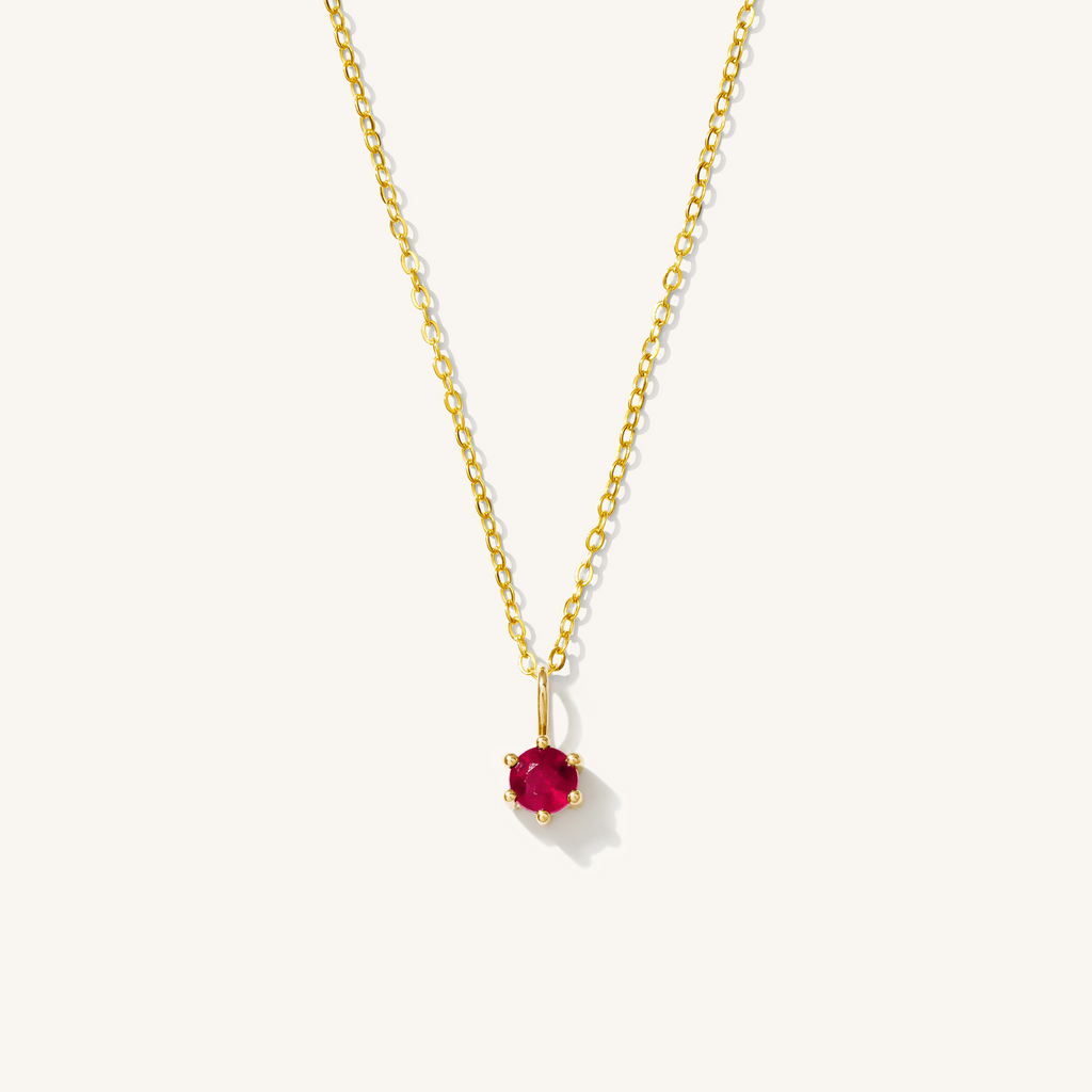 14k Birthstone Charm Necklace