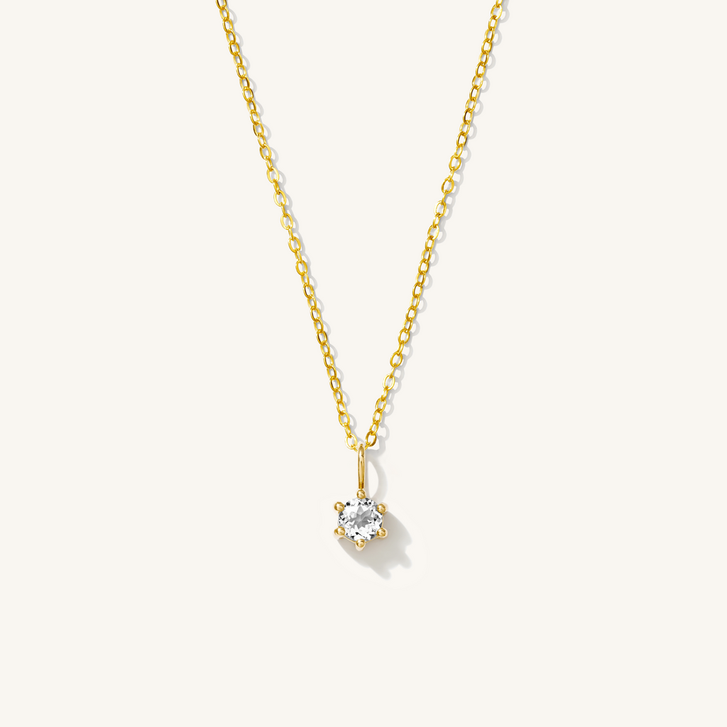 14k Birthstone Charm Necklace