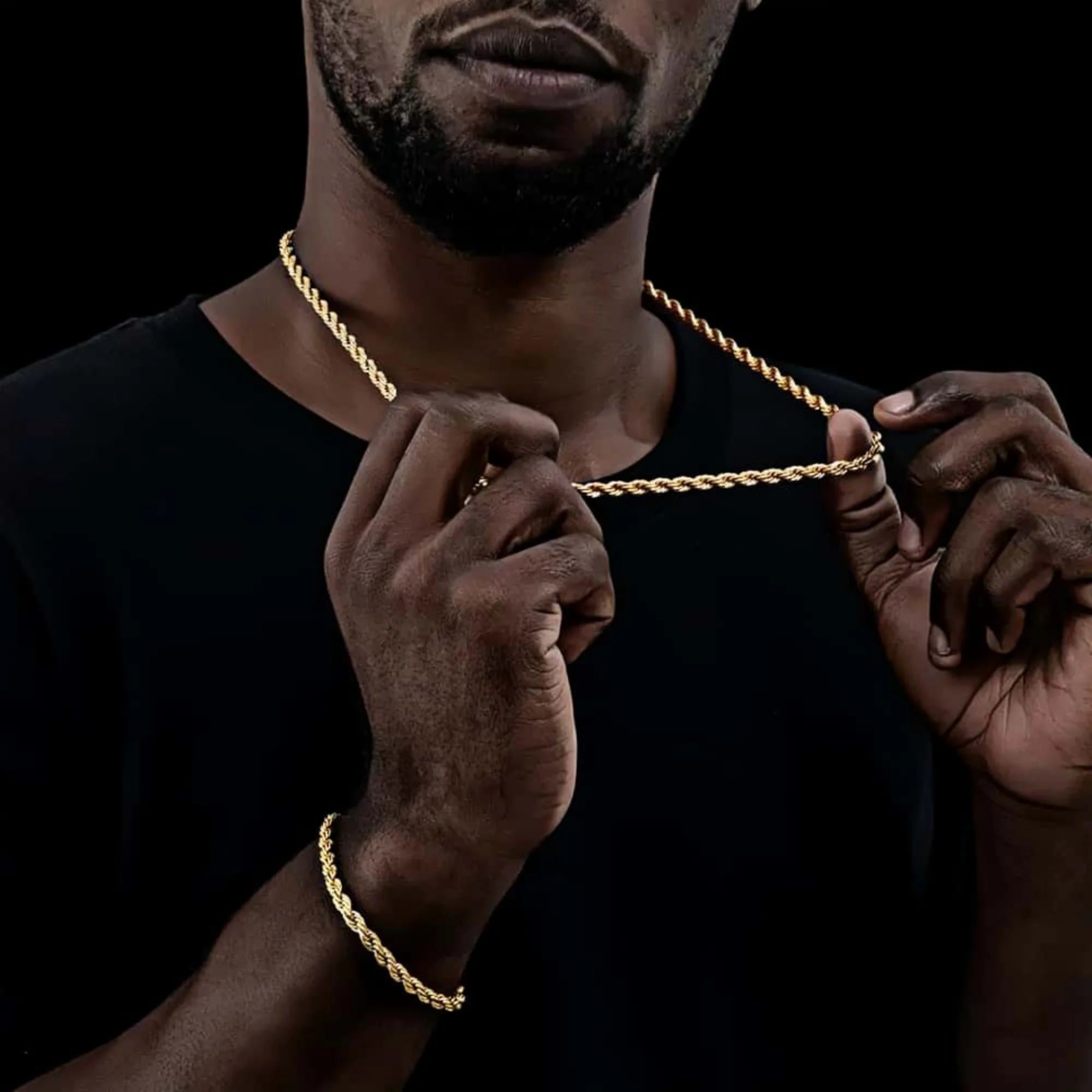 Classic 14K Gold Rope Chain Necklace