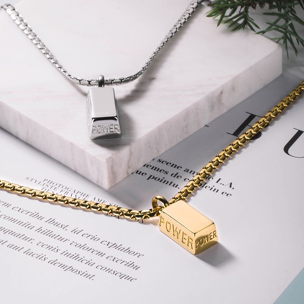 POWER Block Pendant Necklace