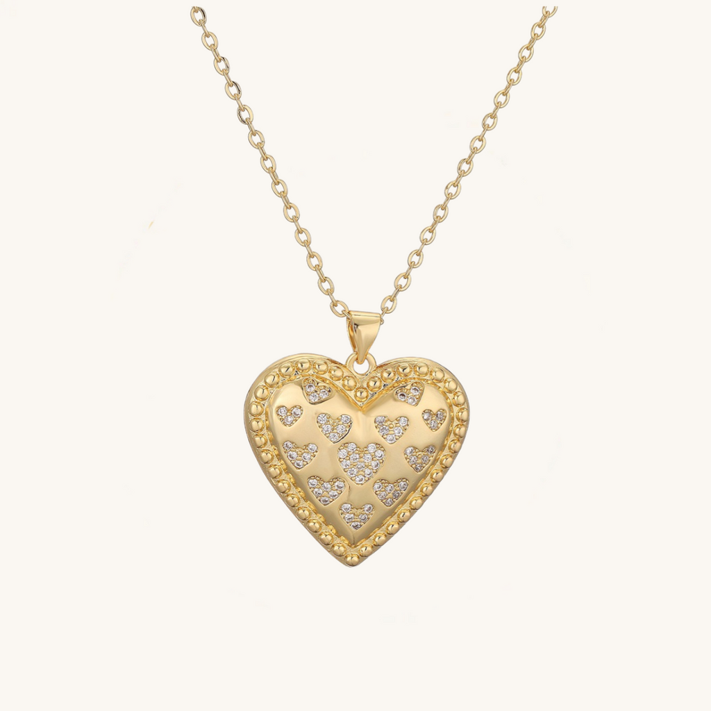 14K Gold Warm Sun Heart Necklace