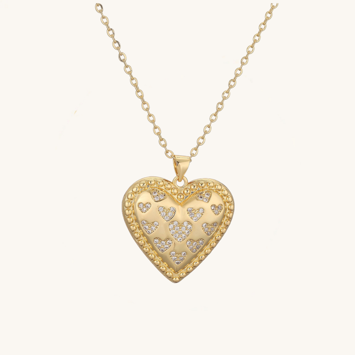 14K Gold Warm Sun Heart Necklace