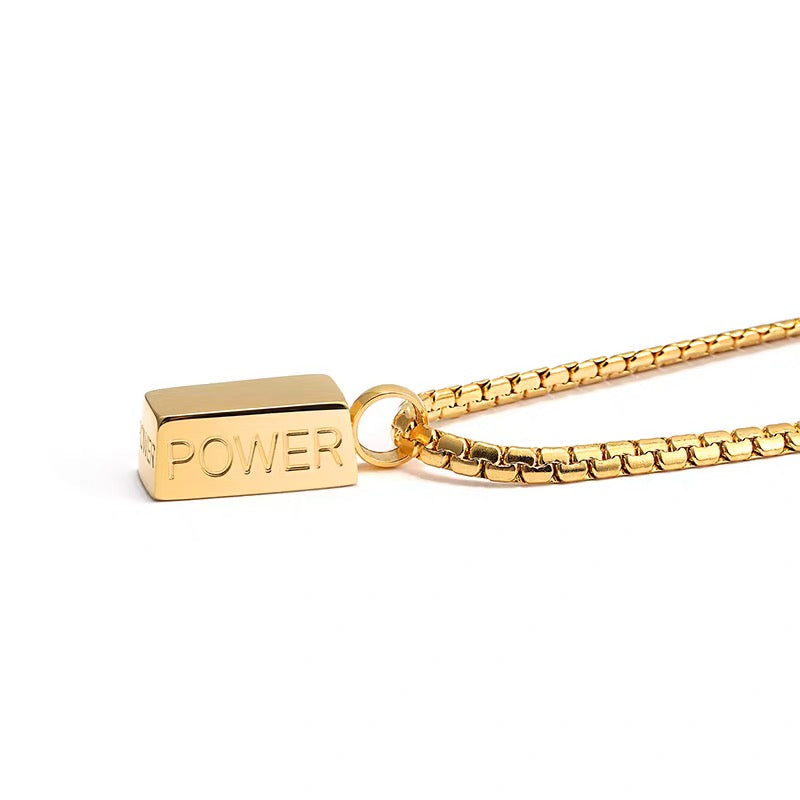 POWER Block Pendant Necklace