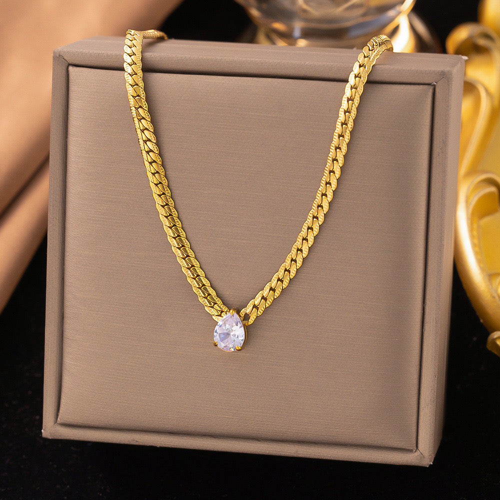 Pear-Cut Zircon Necklace