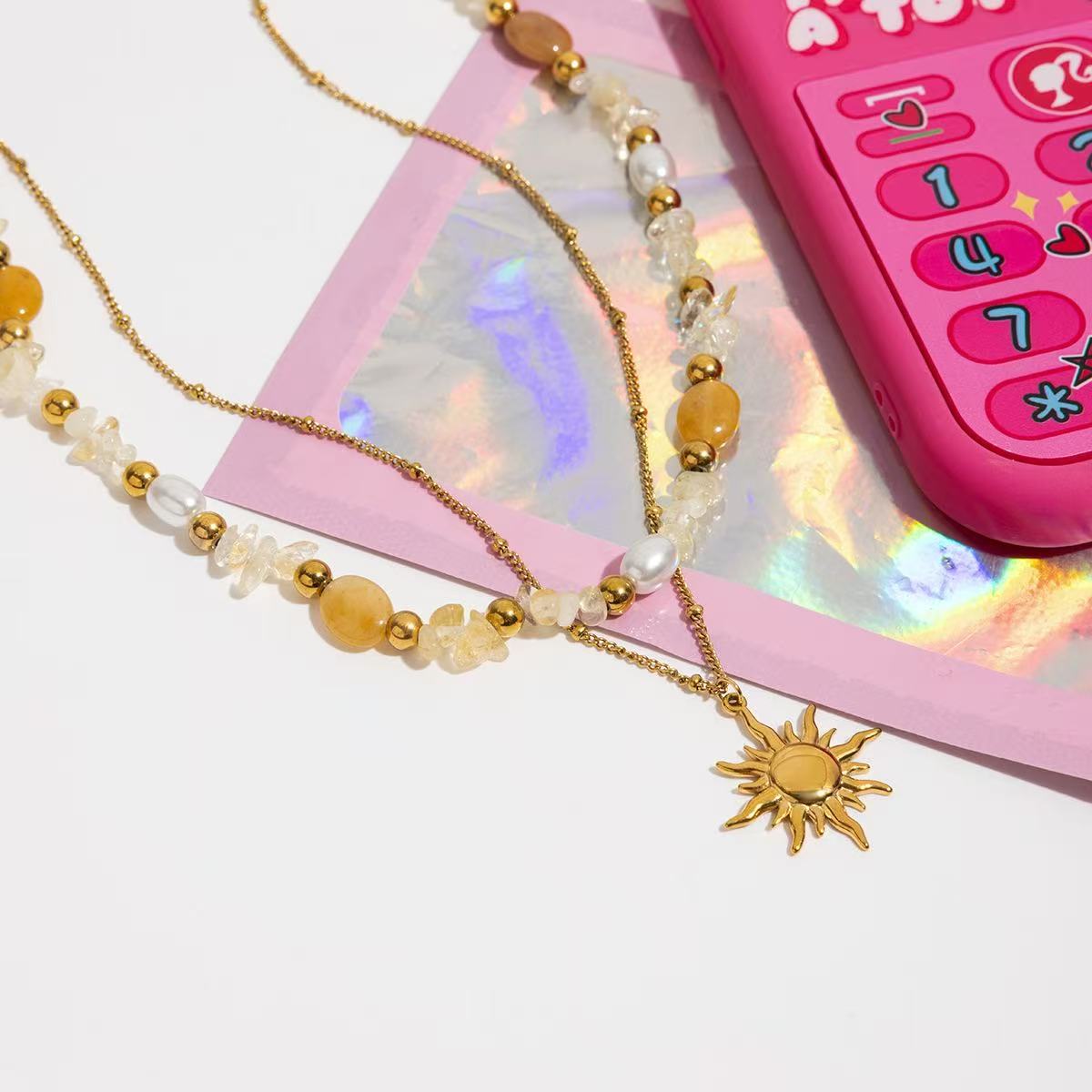 Bohemian Sunburst &Bead Necklace Set