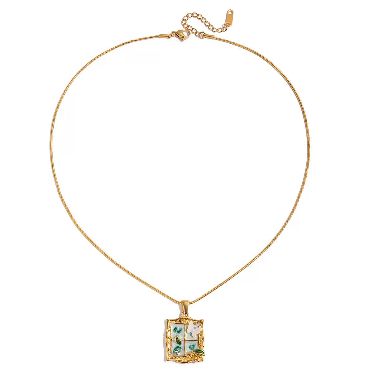 Vintage Window Butterfly Necklace