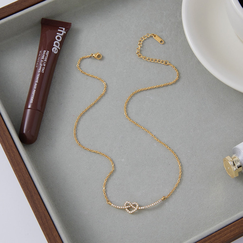 Smile, Heart & Knot Charm Necklace