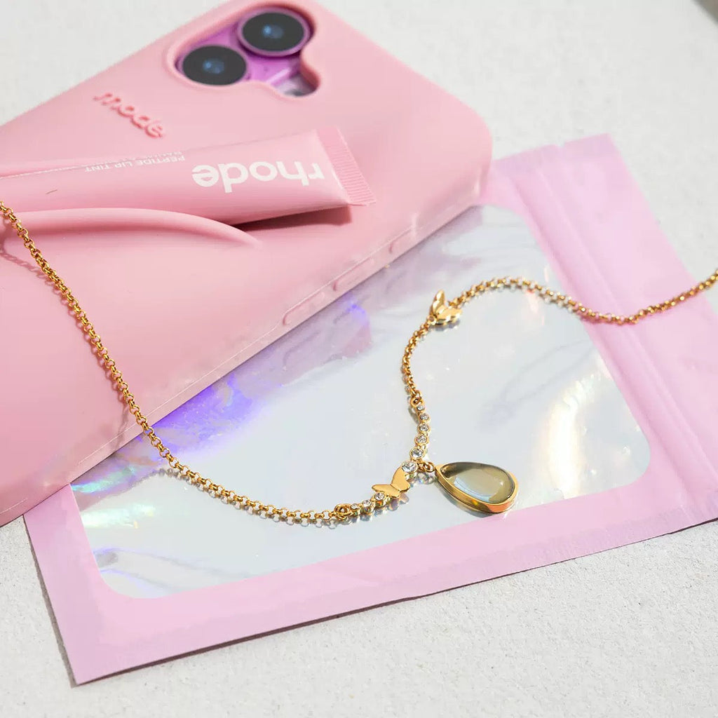 Teardrop CZ Pendant Necklac