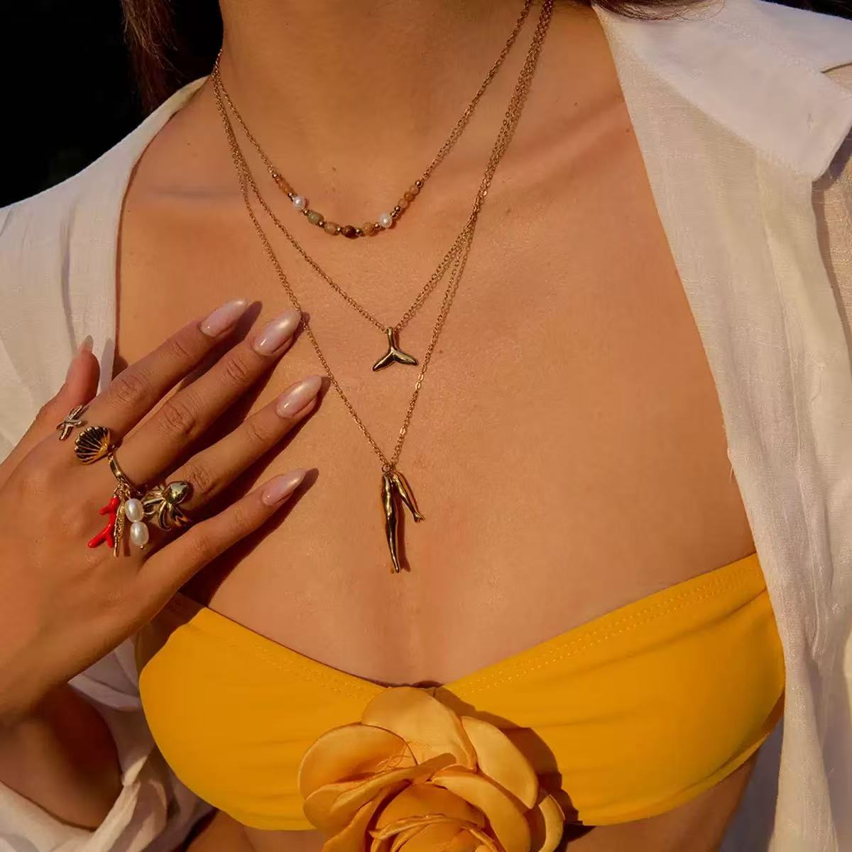 Twin Fish Pendant Necklace