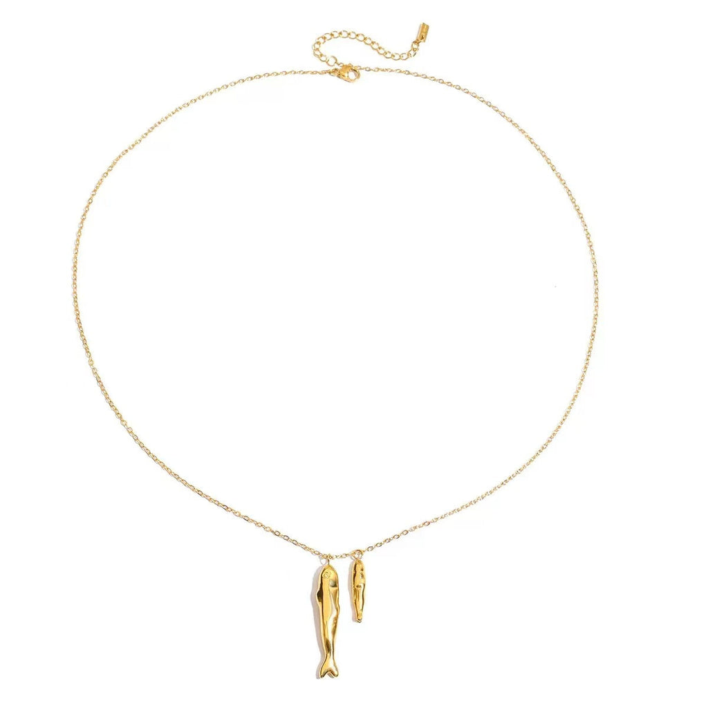 Twin Fish Pendant Necklace