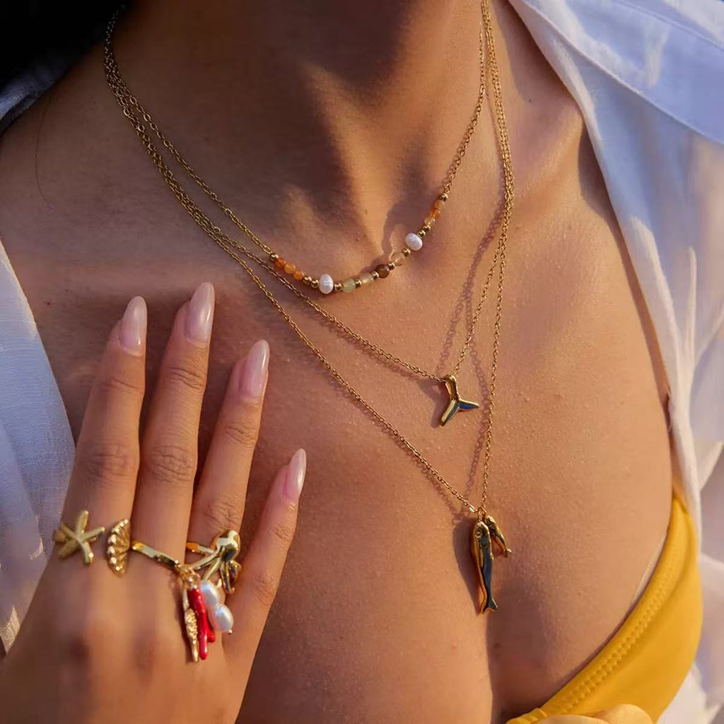 Twin Fish Pendant Necklace