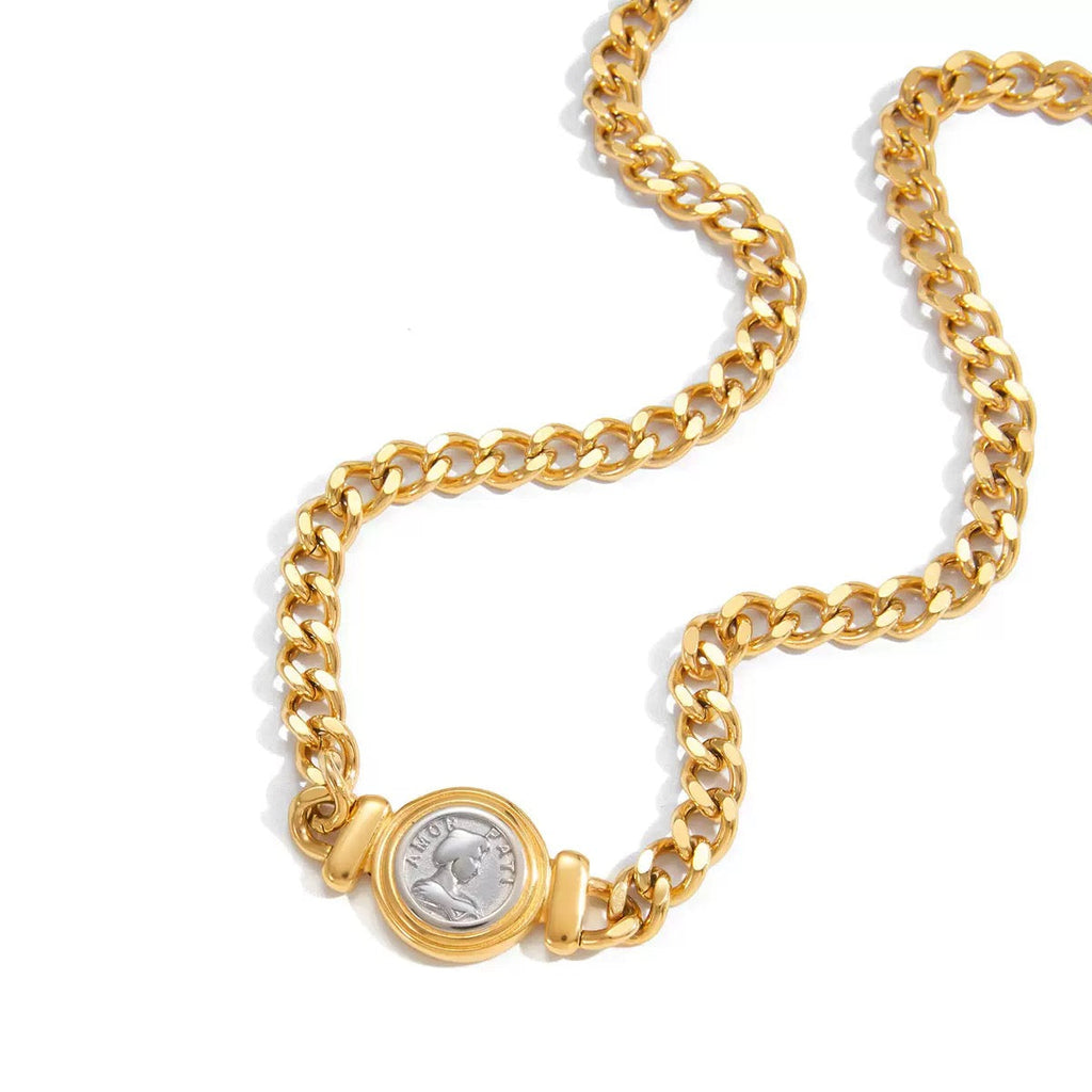 Vintage Cameo Coin Necklace