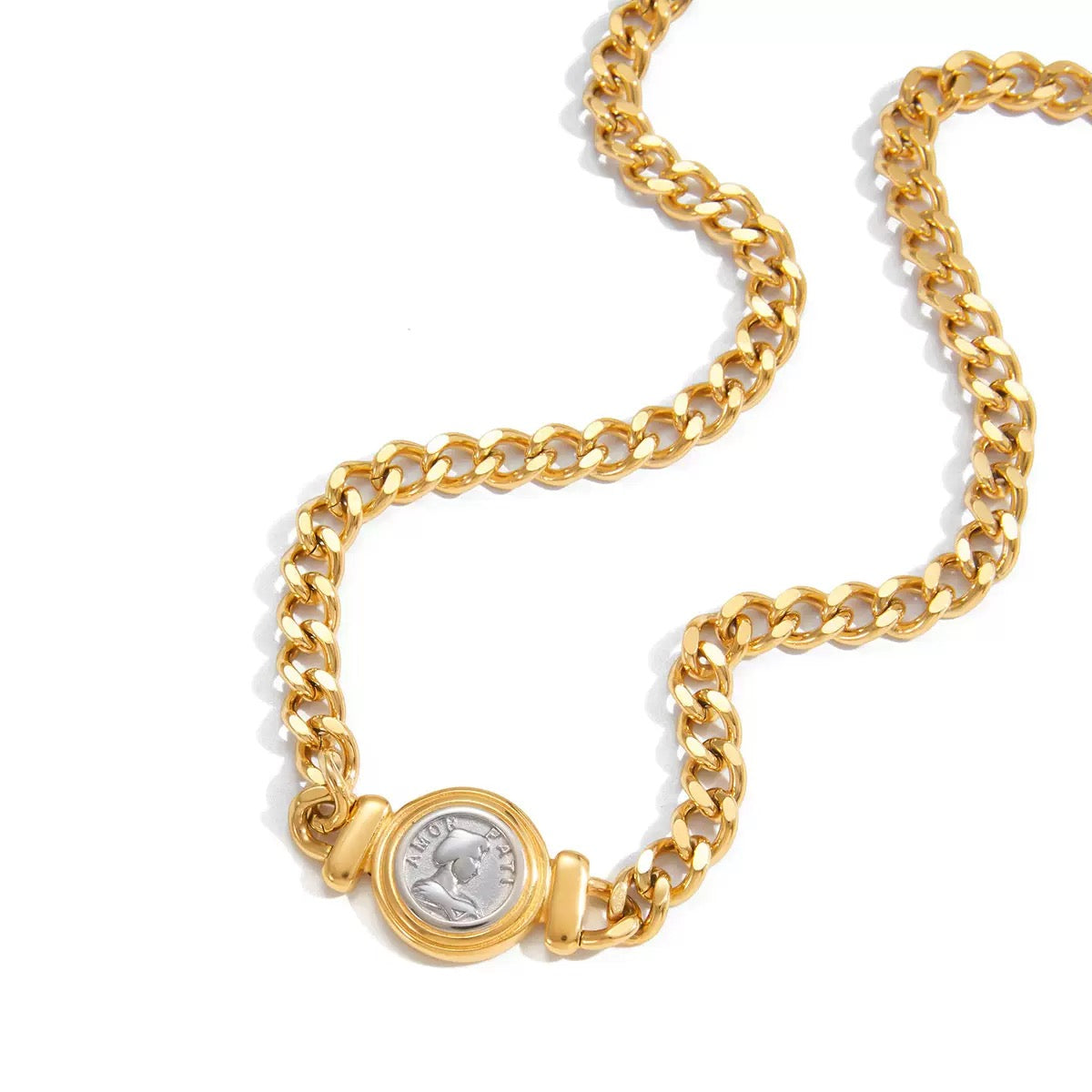 Vintage Cameo Coin Necklace