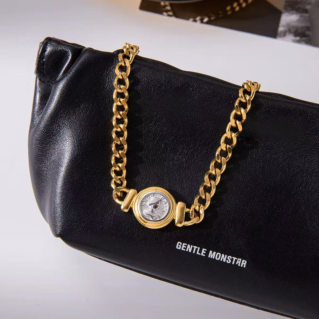 Vintage Cameo Coin Necklace