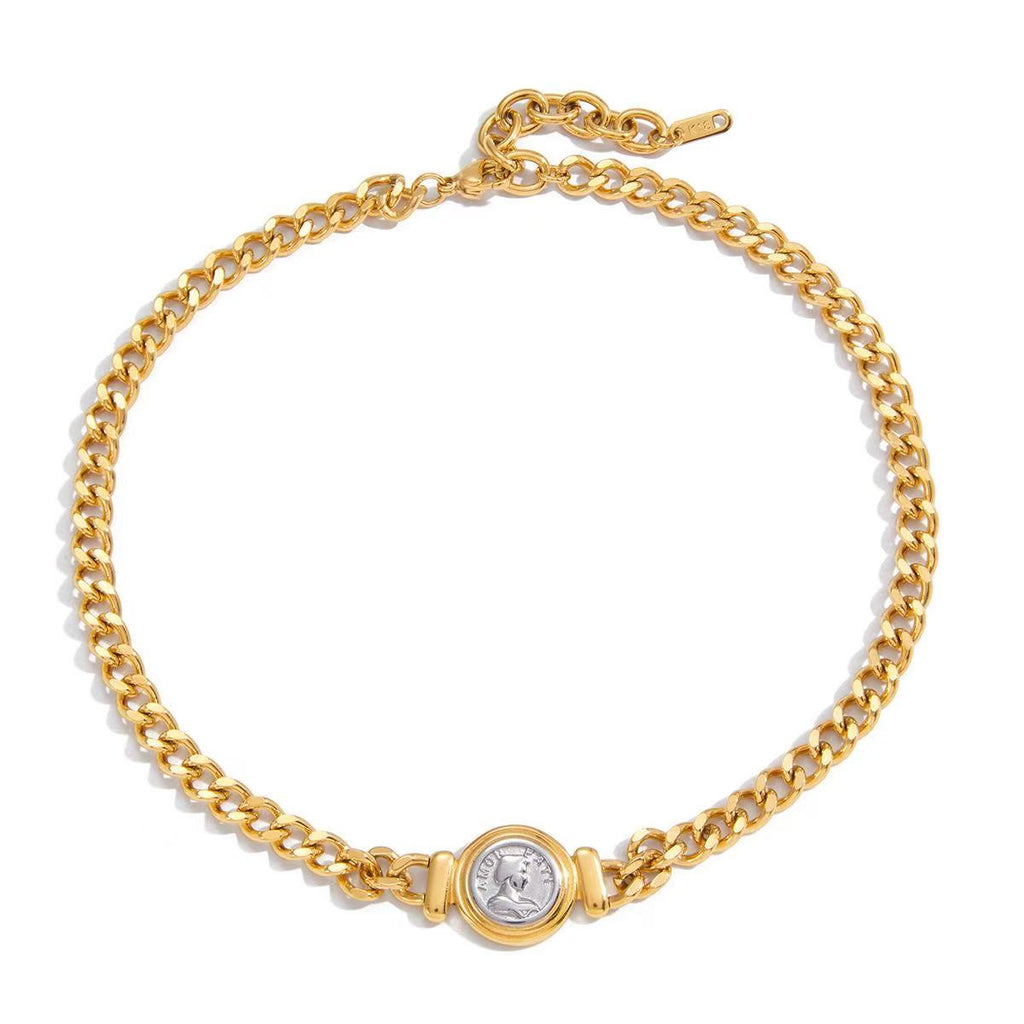 Vintage Cameo Coin Necklace