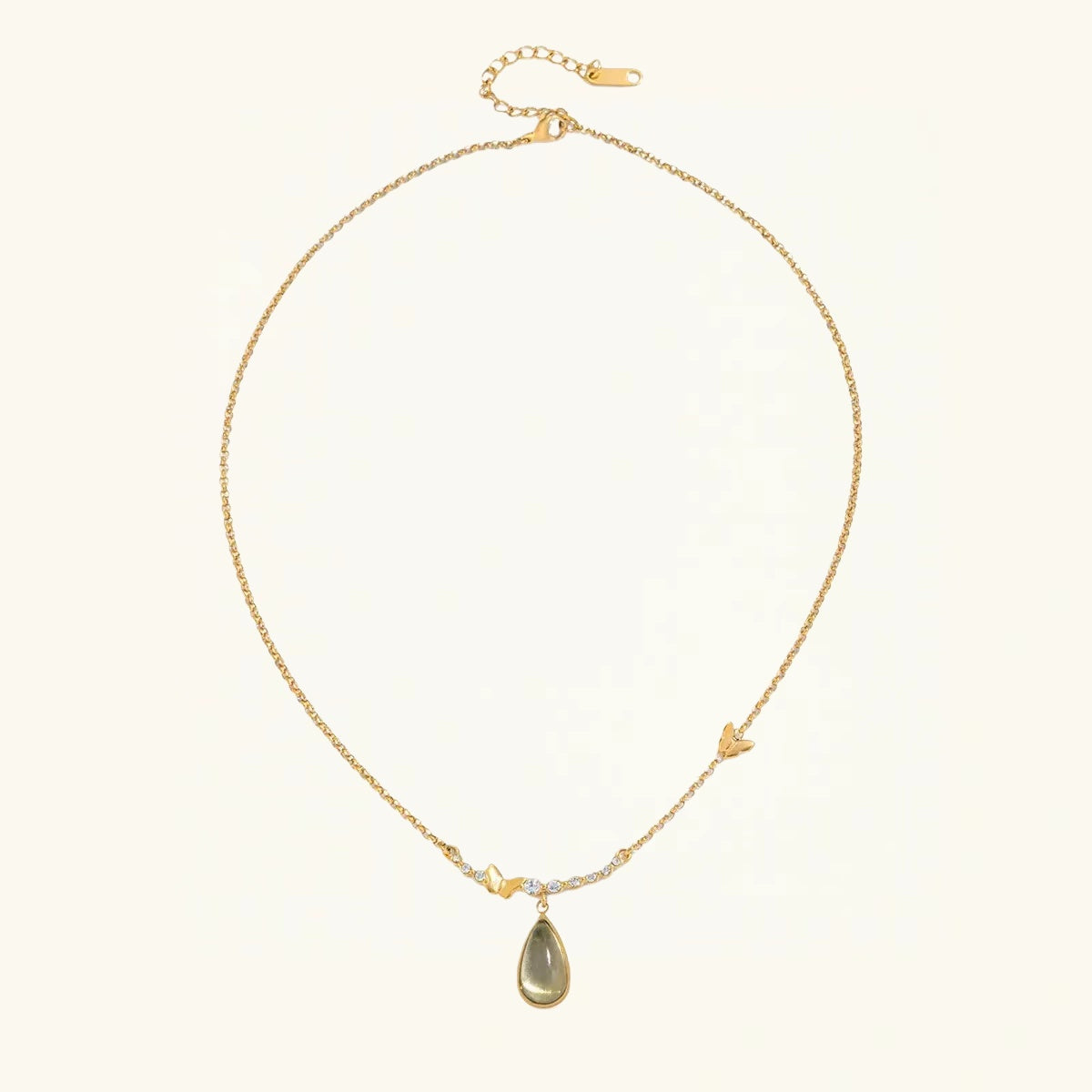Teardrop CZ Pendant Necklac