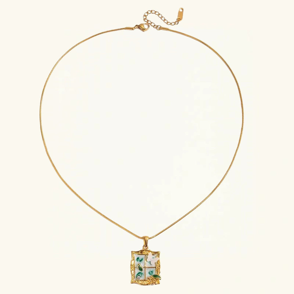 Vintage Window Butterfly Necklace