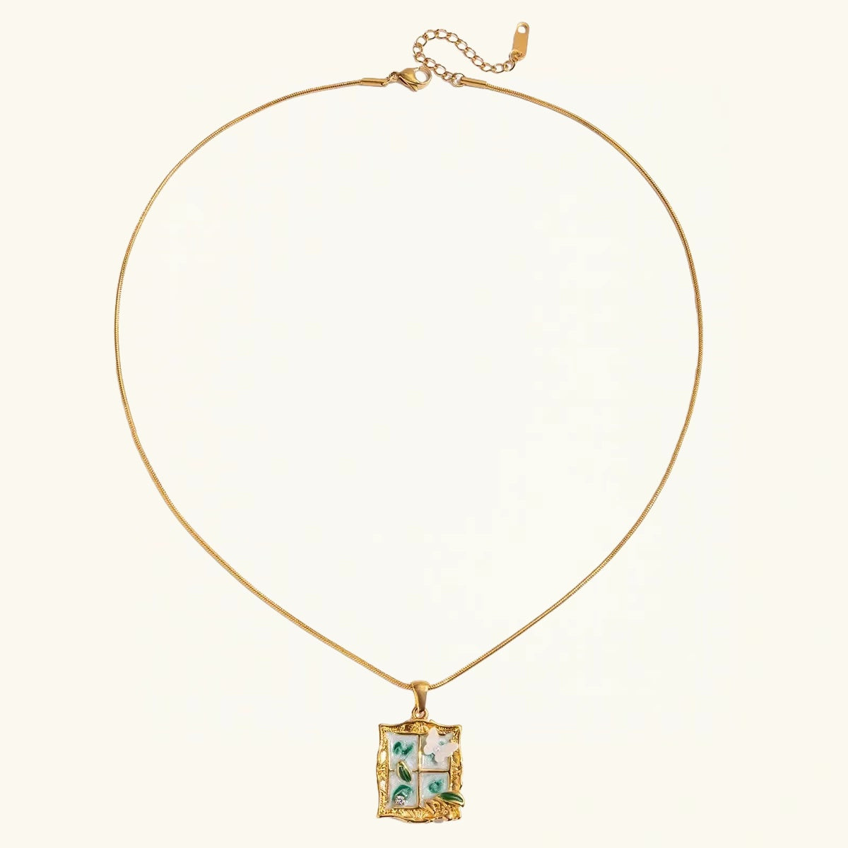 Vintage Window Butterfly Necklace