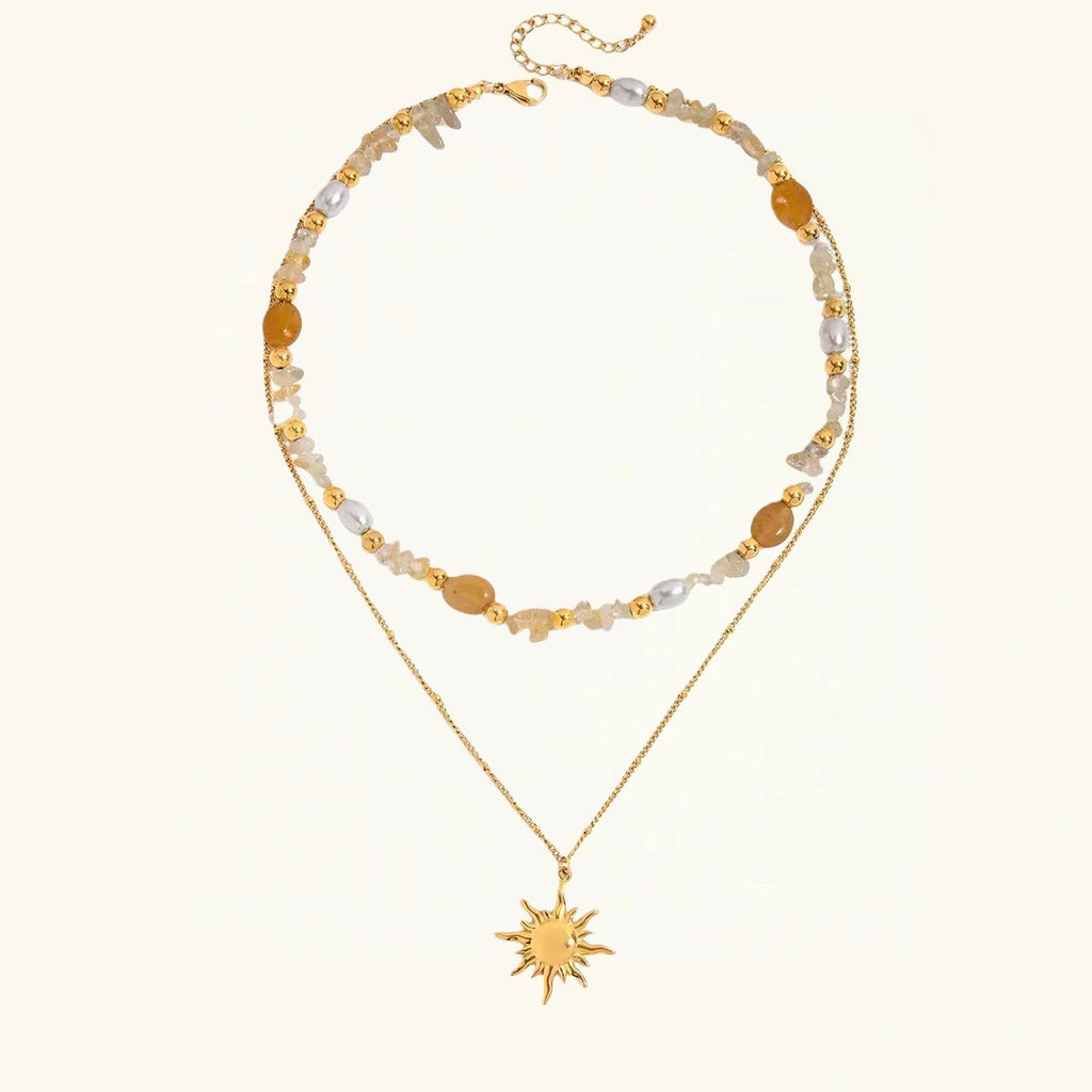 Bohemian Sunburst &Bead Necklace Set