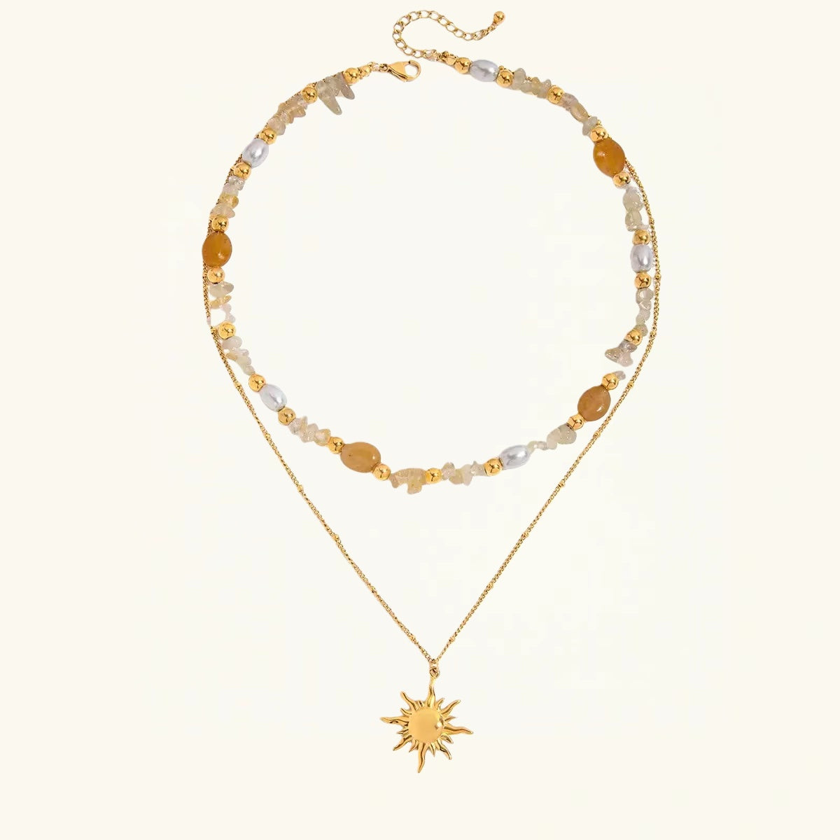 Bohemian Sunburst &Bead Necklace Set