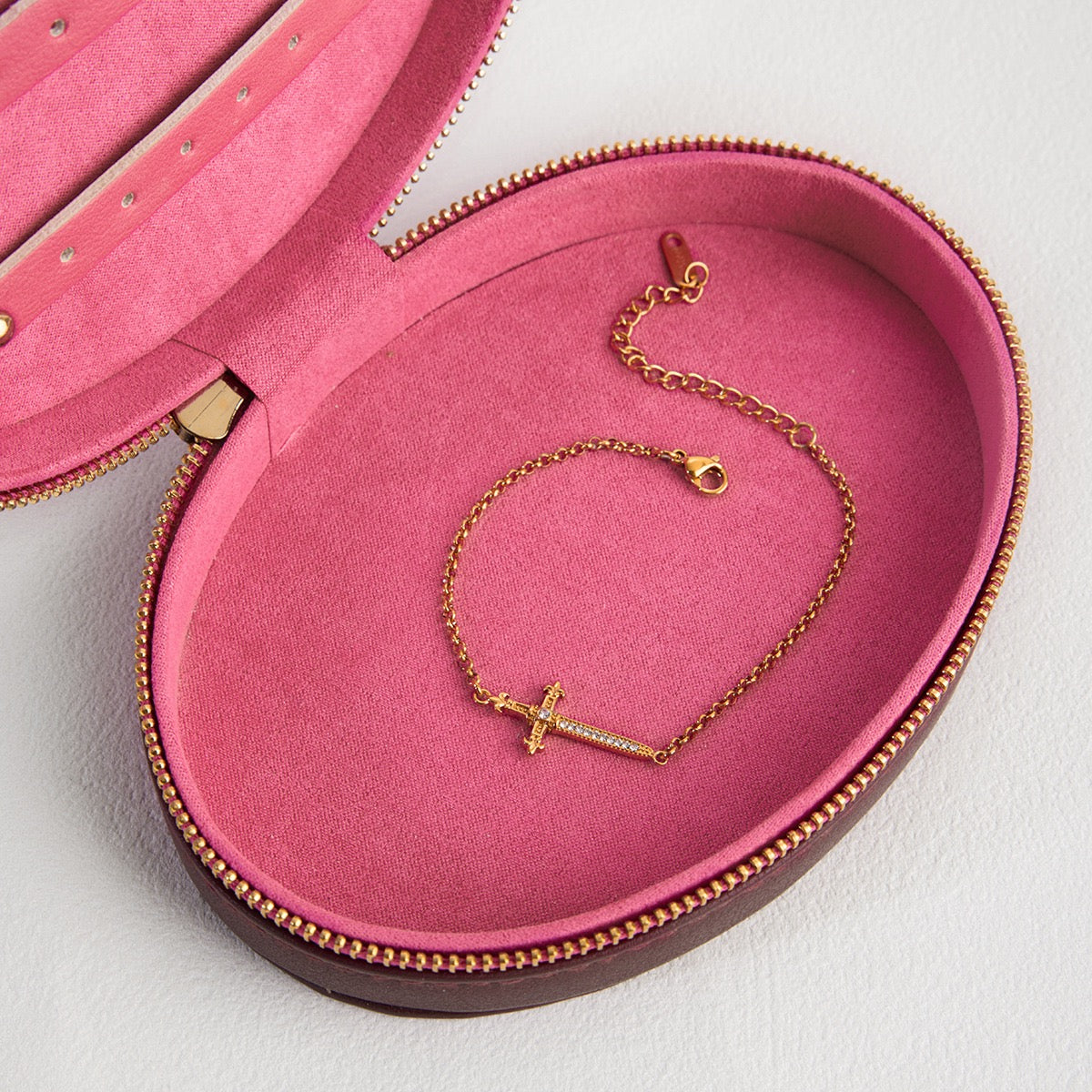 14K Gold Cross Charm Bracelet