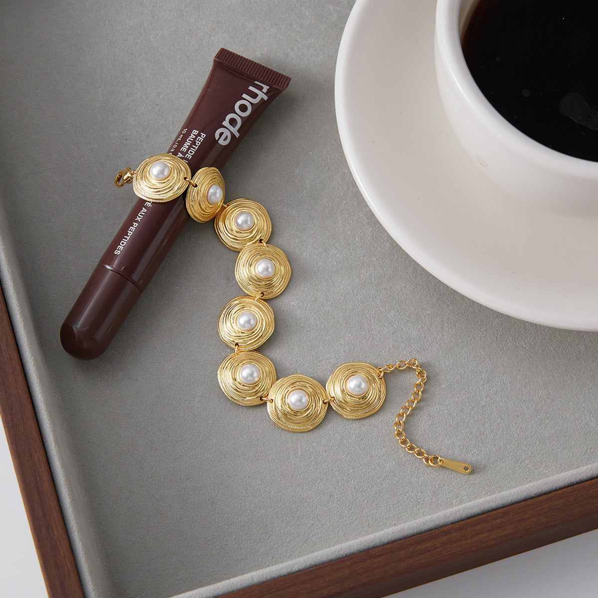 8-Pearl Gold Bracelet