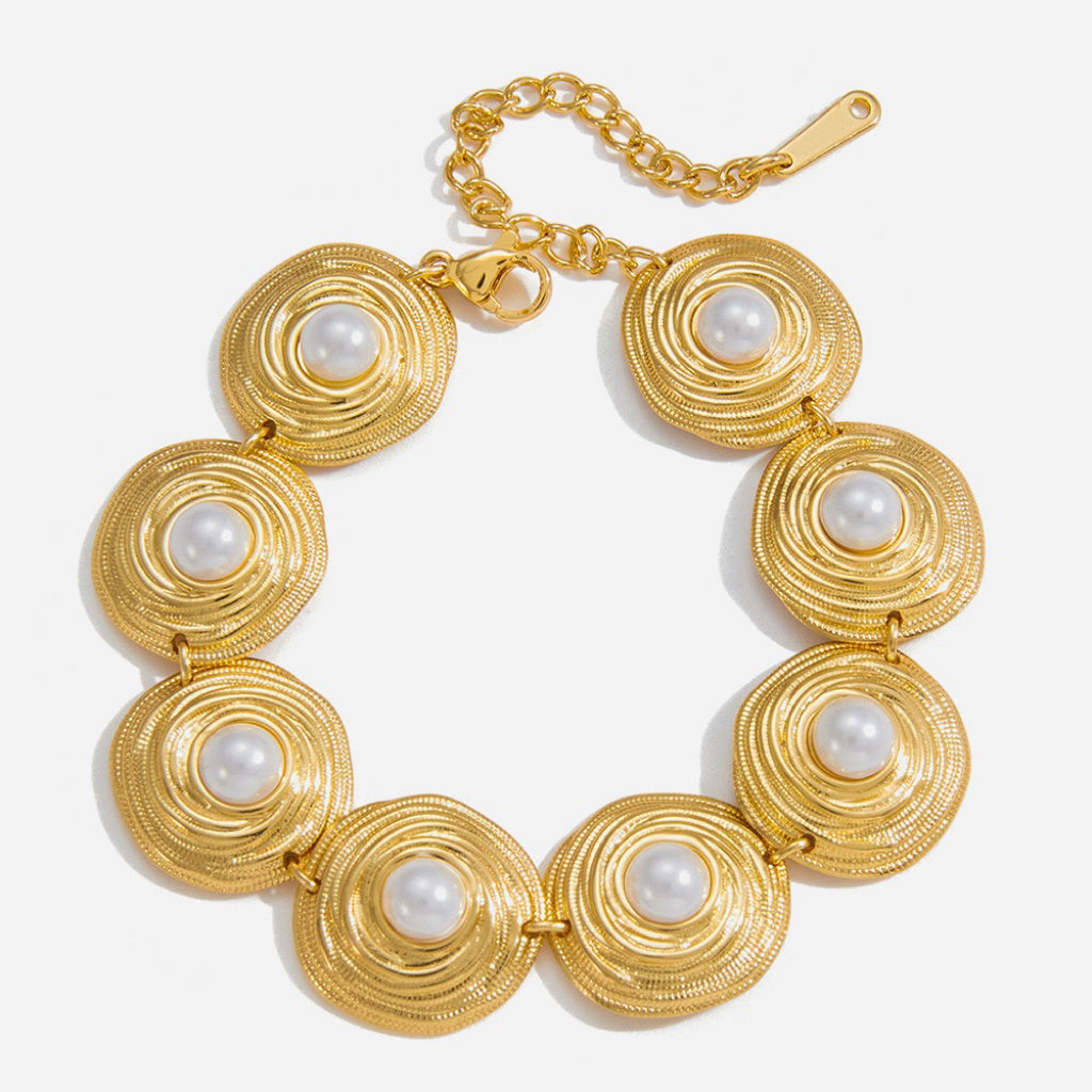 8-Pearl Gold Bracelet