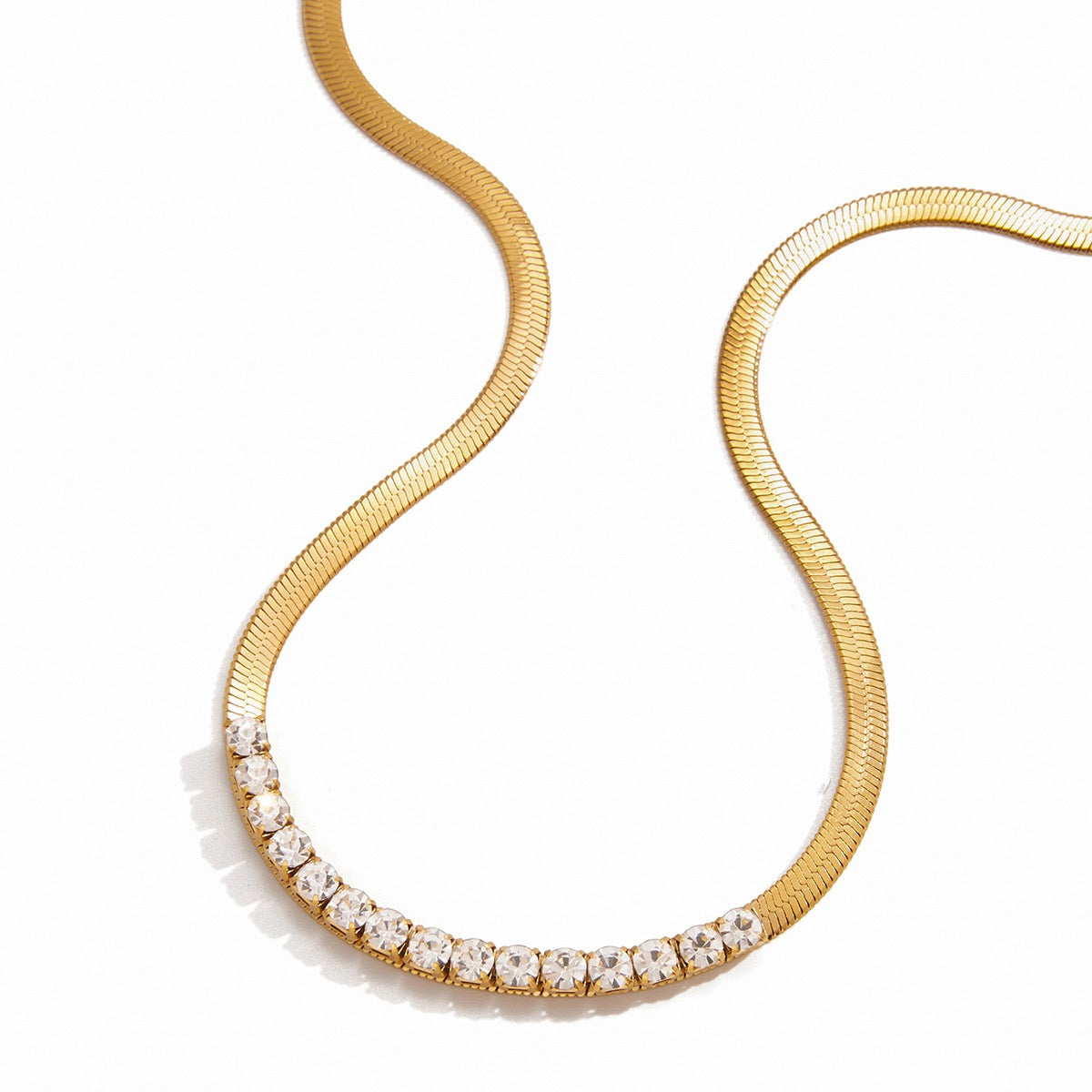 Radiant Crystal Line Bar Necklace