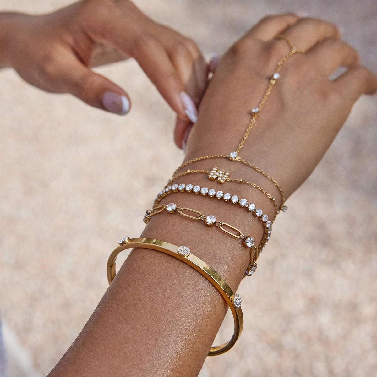 14K Gold CZ Paperclip Bracelet – Elegant &Edgy