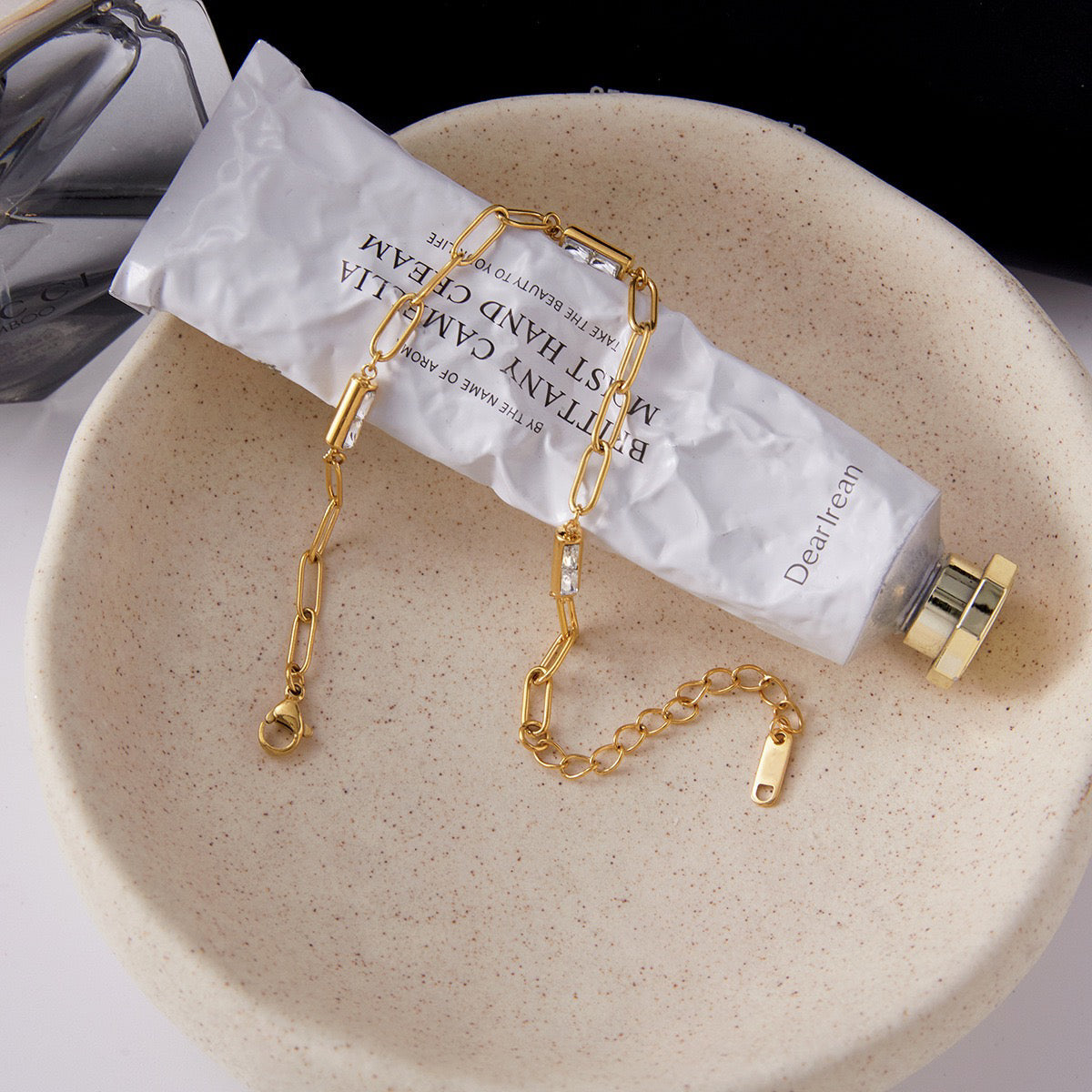 14K Gold CZ Paperclip Bracelet – Elegant &Edgy#2