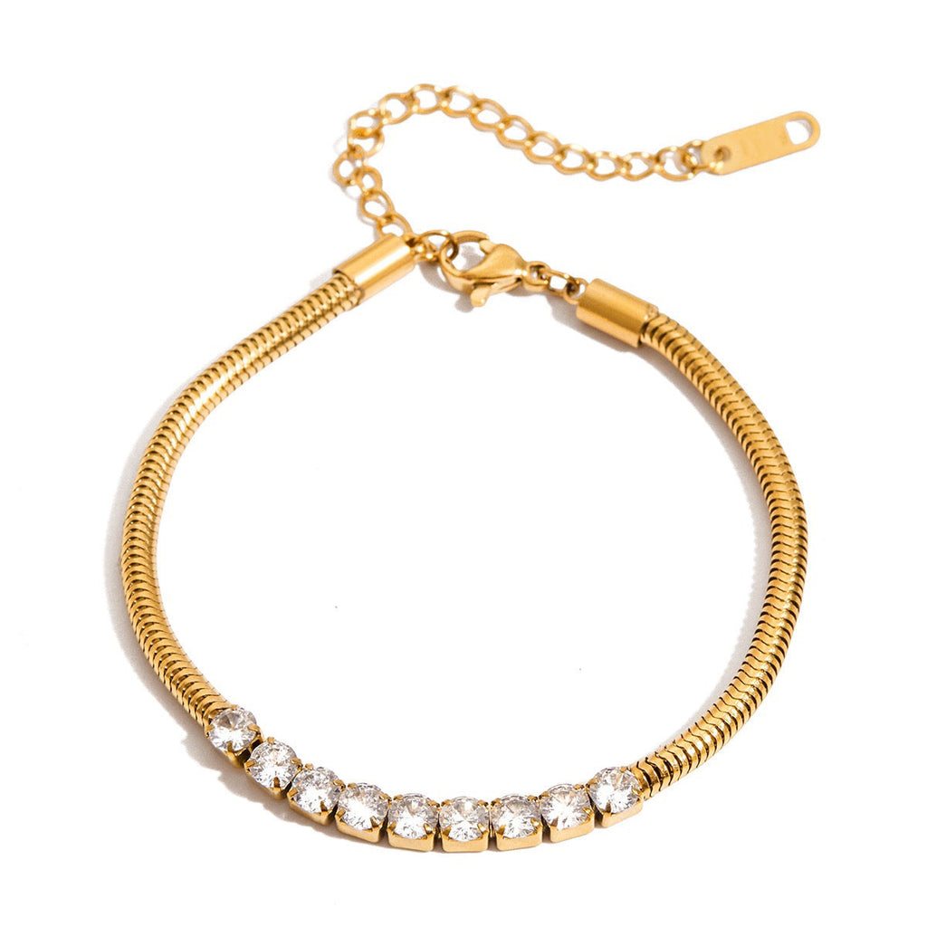 Glistening 14K Gold Snake Chain Bracelet