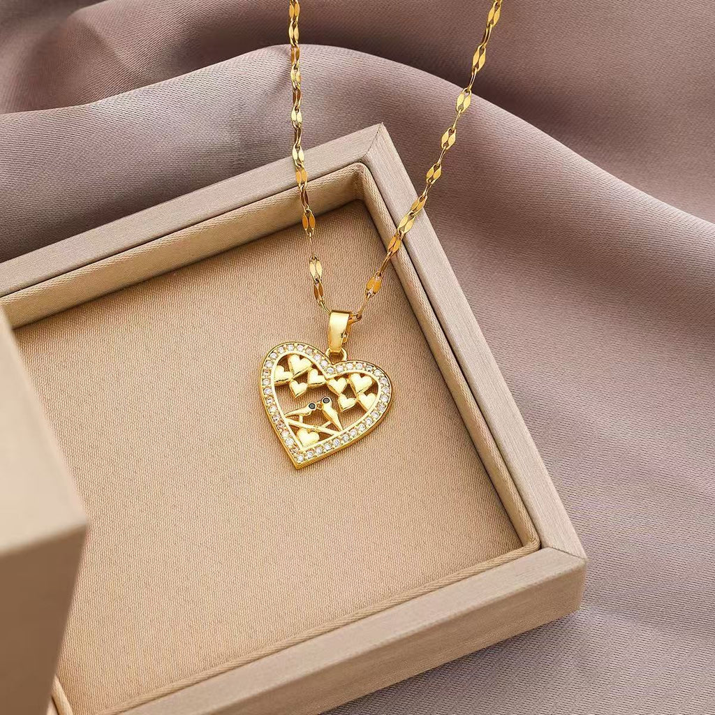 14K Gold Dazzling Heart Necklace